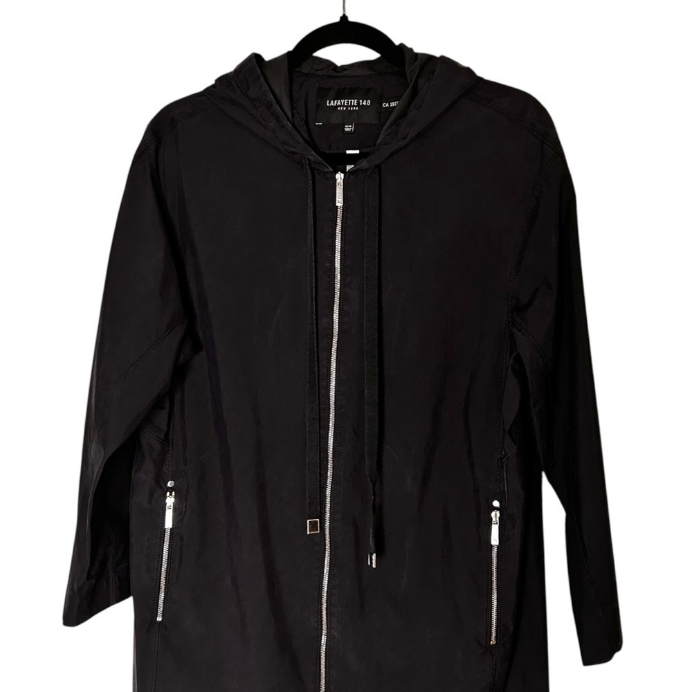 Lafayette 148 Women's Navy Blue Silk Anorak Jacket- Size XS - Picture 3 of 10